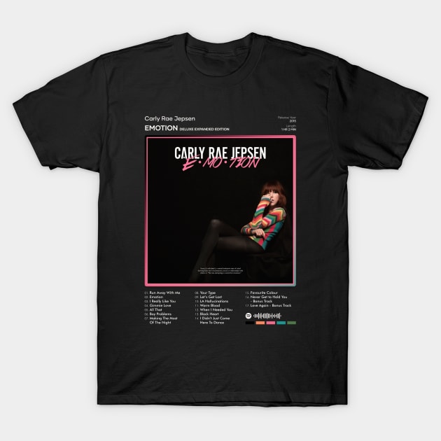 Carly Rae Jepsen - Emotion Tracklist Album T-Shirt by 80sRetro